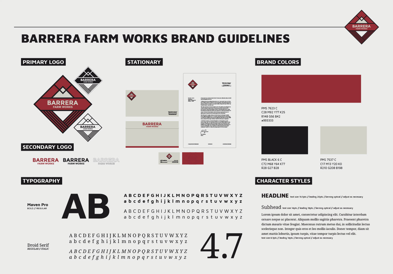 Barrera Farmworks brand guidelines